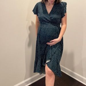 Boho polka dot summer wrap dress